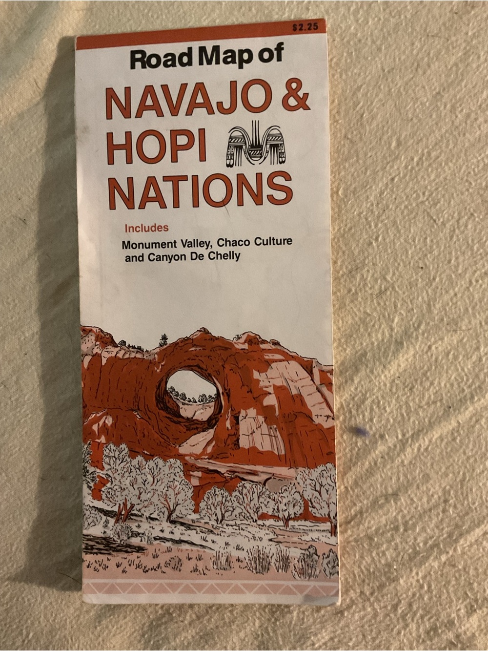 Vintage Navajo & Hopi Nation Road Map Monument Valley Canyon de Chelly Chaco
